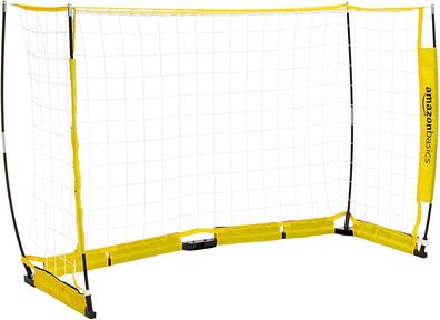 Amazon Basics – tragbares Fußballtor, schneller Aufbau, 1,22 x 2,44 m, gelb