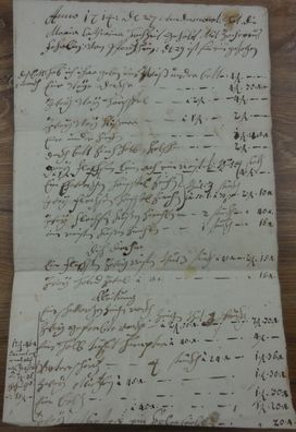 Vorphilabrief Rechnung aus dem Jahr 1717