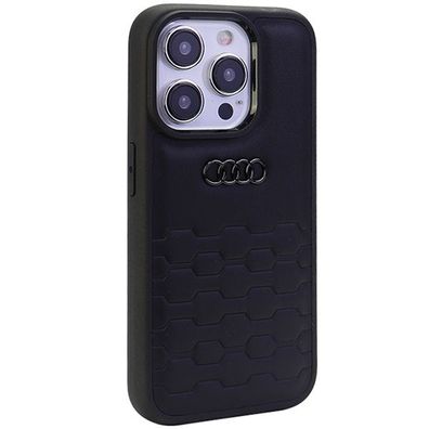 Handyhülle Case iPhone 15 Pro Max Audi Serie GT schwarz Kunstleder Logo