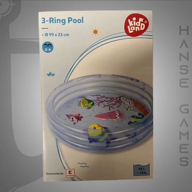 Kid Land 3-Ring-Pool ca.99 x 23 cm Planschbecken Pool Kinder Becken Neu in OVP!