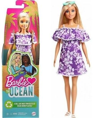 Barbie Loves the Ocean Puppe mit Blumenkleid Mädchen Spielzeug - Mattel GRB36