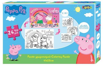 Luna Puzzle / Malseite Peppa Pig Mädchen 24 Teile / Spielzeug Kinder Wutz