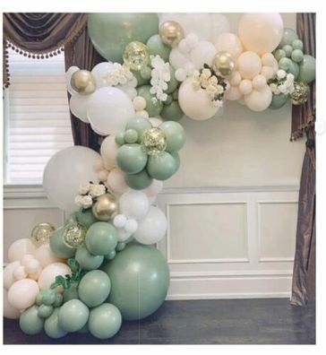 108 teilig Luftballons Hochzeit Geburtstag Girlande Deko Helium Beige Party No25