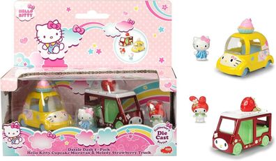 Dickie Toys, Hello Kitty, Dazzle Dash 2-Pack, Cupcake + Melody Strawberry