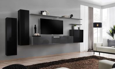 Modern Wohnwand Luxus Design Wohnzimmermöbel Wandschrank Wandregal Neu