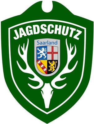 Waidmannsbruecke Erwachsene Jagdschutz Saarland Autoschild, Grün, One Size