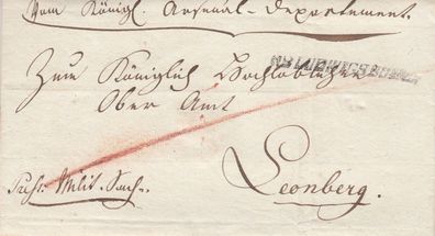 vollständiger Vorphilabrief aus dem Jahr 1809 von Ludwigsburg nach Leonberg
