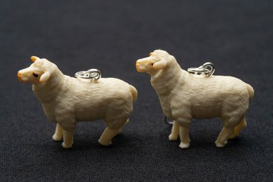 Schaf Ohrringe Miniblings Hänger Schäfchen Bauernhof Bauernhoftier beige