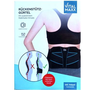 Rücken Stützgürtel VITALmaxx Rückenbandage Gelpad Gürtel Verstellbare Bandage