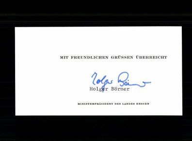 Holger Börner 1931-2006 Ministerpräsident Hessen Original Signiert # BC 203348