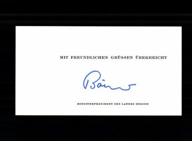Holger Börner 1931-2006 Ministerpräsident Hessen Original Signiert # BC 203349