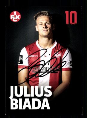 Julius Biada Autogrammkarte 1 FC Kaiserslautern 2018-19 Original Signiert
