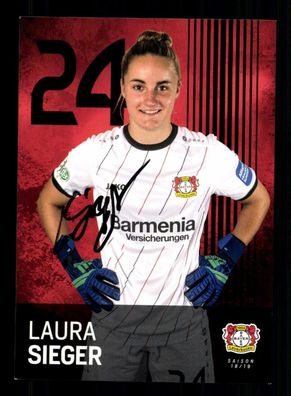 Laura Sieger Autogrammkarte Bayer Leverkusen 2018-19 Frauen Orig. Signiert