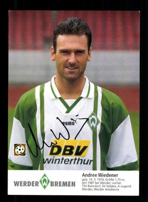 Andree Wiedener Autogrammkarte Werder Bremen 1996-97 Original Signiert