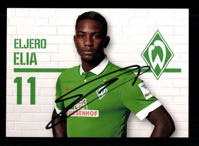 Eljero Elia Autogrammkarte Werder Bremen 2014-15 Original Signiert