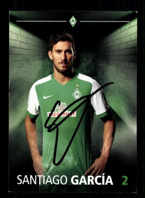 Santiago Garcia Autogrammkarte Werder Bremen 2015-16 Original Signiert