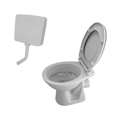 Belvit Stand WC Grau Abgang Wand mit Softclose-Deckel und Spülkasten