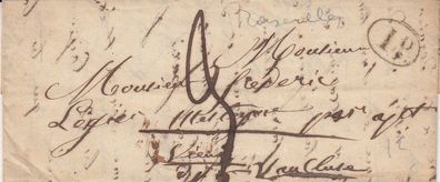 Frankreich vollständiger Vorphilabrief aus dem Jahr 1846 von Marseille nach ?