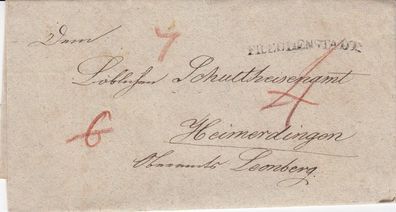 Vorphilabrief aus dem Jahr ca. 1830 von Freudenstadt nach Heimerdingen