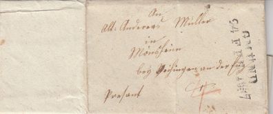vollständiger Vorphilabrief aus dem Jahr 1837 von Gmünd nach Mönsheim