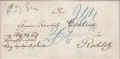 vollständiger Vorphilabrief aus dem Jahr 1856 von Dresden nach Rochlitz