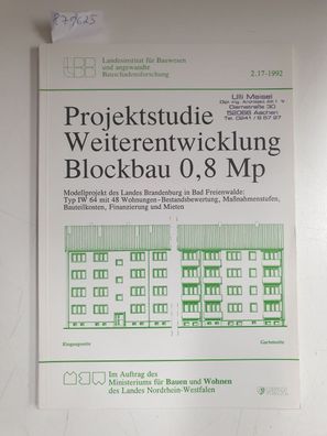 Projektstudie Weiterentwicklung Blockbau 0,8 Mp :