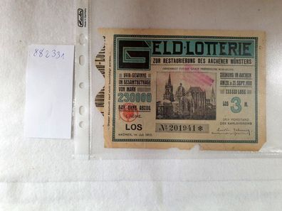 Geld-Lotterie zur Restaurierung des Aachener Münsters :