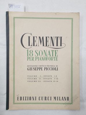 Muzio clementi 18 Sonate per pianoforte, revisione critico tecnica di Giuseppe Piccio