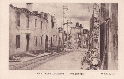 Postkarte WWI Oradour-sur-Glane Rue principale