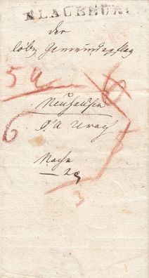 2x gelaufener Vorphilabrief aus dem Jahr 1832 von Blaubeuren nach Neuhausen