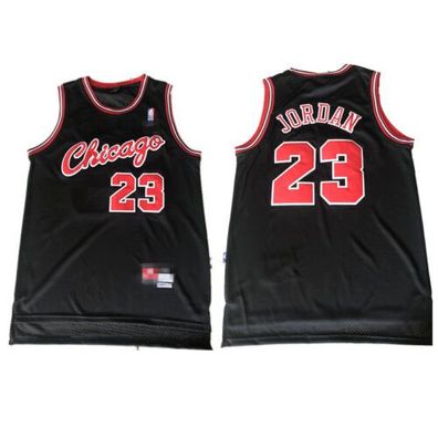 Men Shirt Chicago Bulls 23 Jordan Retro Stitchwork Mesh Black Jersey Sport Vest
