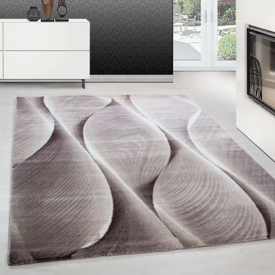 Teppich modern design teppich Rechteck Pflegeleicht 3D Baum Wellen Braun