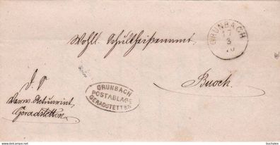 vollständiger Vorphilabrief 1870 von Grunbach-Geradstetten nach Buoch