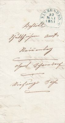 vollständiger Vorphilabrief aus dem Jahr 1851 von Winnenden nach Schorndorf