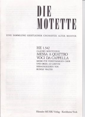 Messe für vierstimmigen Chor und Orgel Ad Libitum - Messa a quattro Voci da C...