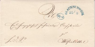 Vorphilabrief aus dem Jahr ca. 1850 von Braunschweig nach Wolfenbüttel