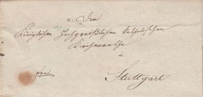 Vorphilabrief aus dem Jahr ca. 1830 von Horr nach Stuttgart