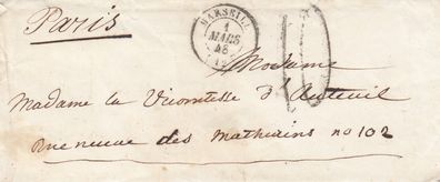 Frankreich Vorphilabrief aus dem Jahr 1848 von Marseille nach Paris (2)