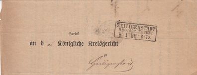 Vorphilabrief Post-Behändigungs-Schein aus dem Jahr 1867 von Heiligenstadt
