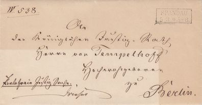 vollständiger Vorphilabrief aus dem Jahr 1858 von Spandau nach Berlin