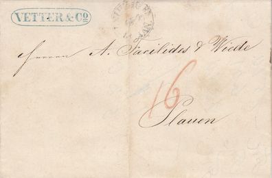 vollständiger Vorphilabrief aus dem Jahr 1848 von Leipzig nach Clauen