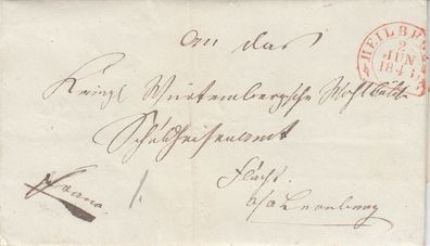 vollständiger Vorphilabrief aus dem Jahr 1848 von Heilbronn rotem Steigbügelstpl