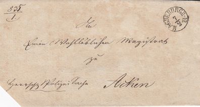 Vorphilabrief aus dem Jahr 1837 von Magdeburg nach Achen