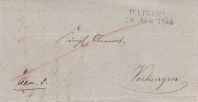 vollständiger Vorphilabrief aus dem Jahr 1845 von Illingen nach Vaihingen