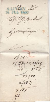 2x gelaufener Vorphilabrief aus dem Jahr 1848 von Illingen