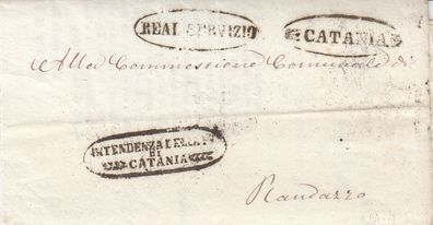 Italien vollständiger Brief aus dem Jahr 1859 von Catania nach Randazzo