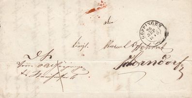 Vorphilabrief aus dem Jahr 1856 von Göppingen nach Schorndorf