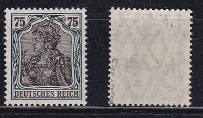 1918, 75Pf Germania, schwärzlichgrünblau, * */ MNH, gepr. 104c, ME 45, -