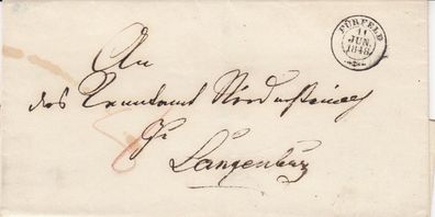 Vorphilabrief aus dem Jahr 1848 von Fürfeld nach Langenberg