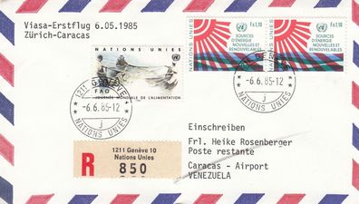 Viasa - Erstflug Zürich - Caracas am 6.6.1985 Flug VA 715 mit DC-10 Einschreiben